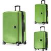Hauptstadtkoffer Mitte - Set of 3 Suitcases - Hand Luggage Suitcase 55 cm, Medium Suitcase 68 cm + Large Travel Suitcase 77 cm, Hard Shell ABS, TSA - Verde Mela