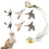 Omnikryp 8 Pezzi Giochi con Piume per Gatto, Giochi per gatti Interattivi, Flappy Bird Cat Toy, Giocattoli Interattivi per Esercizio Interno, per Gatti e Gattini