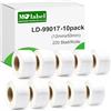 Molabel - 10 rotoli di etichette autoadesive 99017, compatibili con DYMO S0722460, 12 mm x 50 mm, per un totale di 2200 etichette, adatte per etichette per raccoglitori, compatibili con LabelWriter
