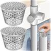 TZEKING 2 Pezzi Grondaie in Acciaio Inox,Protezione per Grondaie,Protezione Dalle Foglie,Filtro per Pluviale,Rete per Tubi di Scarico Pioggia,per Scarico del Tetto Piano,per Iltrare Foglie,Rami