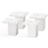 sossai® Piedini in alluminio per mobili MFV2 | Set da 4 | Profilo quadrato: 38 x 38 mm | Colore: Bianco | Altezza: 60 mm