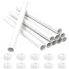 Aomaic 10 pezzi di coperture per tubi del radiatore e collari per tubi bianchi 200 mm x 15 mm, coperture per tubi in PVC con attacco rapido, tappi per radiatore in plastica, coperture per tubi da 15 mm