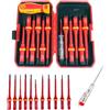 Tiandirenhe 13 Pezzi Set Cacciaviti Elettricista a Norma VDE 1000V, set di cacciaviti magnetici elettrici con Punte Magnetico a Taglio, Phillips, Pozidriv e Tester di Tensione