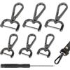 Yicenmy 6 Pezzi Portachiavi Anello D e Scorrevole, 15 mm e 25 mm Moschettoni per Borse con Cacciavite, Rimovibile Ganci Portachiavi, Girevole Portachiavi per Borse, Vestiti, Cordini
