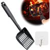 Karjiaja Pala per cenere per camino, 33 cm, scavata per camino, setaccio per cenere, in metallo, resistente al calore, paletta per carbone, pala per carbone, pala per camino nera, setaccio per cenere con