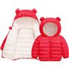 Mjjsk Piumini per ragazze e ragazzi, parka, giacca leggera con cappuccio, casual, trapuntata, per bambini, per la scuola, Rosso, 3-4 Years