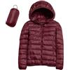 Generico Piumino Leggero Donna Piumini Leggeri Giacca con Cappuccio Invernali Cappotto Antivento Giubbotto Corto Slim Fit Capispalla da Montagna Caldo Invernale Donna