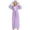 PUTUO Vestaglia Donna Invernale Lunga: Accappatoio con Cappuccio Donna in Microfibra Caldo Morbida per Inverno Viola chiaro XL