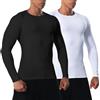 VanKee Camicie a Manica Lunga Compressione Uomo Top Running Tops Sweat Wicking Rapidamente Dry Base Layer Top Manica Lunga per Running Sports Palestra