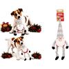 Flamingo Giochi per cani - Natale Bardo gnomo rosso - Tessuto - Con squeaker e suono frusciante - Gambe elastiche - 20 x 14 x 58 cm