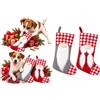 Flamingo Giochi per Cani - Natale Barda Calza Gnomo - Tessuto - Riempibile con Giochi o Snack - Diversi Colori - 28,5 x 3 x 45 cm Solo Pezzo