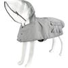 MAMORE Impermeabile per cani, regolabile, riflettente, leggero, per animali domestici, con cappuccio a poncho (L, nero e bianco)