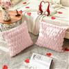 Artoid Mode Set di 2 federe per cuscino in morbido peluche rosa in finta pelliccia jacquard a forma di cuore, 50 x 50 cm, decorazione per divano e soggiorno