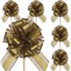 RONGZUBAT 6 fiocchi grandi da 17,8 cm, color oro, per confezioni regalo, per matrimoni, San Valentino, compleanni, Natale, fiori, auto