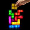 LOSCHEN Luce notturna, lampada da tavolo LED impilabile fai da te, 7 colori, incastrabile, innovativa, puzzle 3D, luce magica, luminosa, per bambini, adolescenti, giocatori (USB)