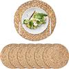 XIMISISE 6 Pezzi Tovagliette Rotonde in Rattan, Sottopiatti Vimini Rattan, Tovagliette Intrecciato Naturale per Tavolo da Pranzo (30 cm)