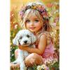 NEWENMO 5D Bellissimo Angelo Diamond Painting Kit,Bellissimi Fiori Pittura Diamante per Adulti,Fai Da Te Diamant Crystal Art Kits,Ricamo a Punto Croce Artigianale,per Decorazione Casa 30x40cm