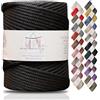 Makromecity, Cordoncino in poliestere macramè di alta qualità, 5 mm x 94,8 m, 5 mm, in polipropilene, macramè, uncinetto, macramè, borse, borse e tappeti, colore: nero
