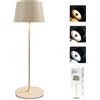 MU LIN Lampada Lampada da Tavolo Ricaricabile e Senza Fili con Controllo Touch, Utilizzabile anche come Lampada da Esterni, Dimmer, 2200-3000 K, Altezza 35 cm, Colore CACHI per ristorante e Casa