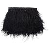 GreatRise 10 - 15 cm di larghezza, con piume di struzzo, soffice passamontagna con frange, in peluche, per fai da te, artigianato, cucito, costumi, decorazione, nero, 3 m