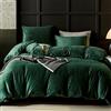 Lanqinglv Biancheria da letto in flanella, 135 x 200 cm, con chiusura lampo e 1 federa 80 x 80 cm, colore verde scuro