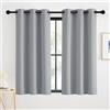 KGORGE Tende per Interni Oscuranti 2 Pezzi L 90 x A 140 CM Tenda Corte per Finestre ad Anelli Cameretta Bambini Curtains Termica Isolante, Grigio Chiaro