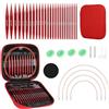 Mhwgo Set di ferri circolari intercambiabili, Set di da maglia circolari intercambiabili in alluminio, ferri circolari da 3,0 a 10,0 mm, Set Ferri Circolari per appassionati di maglia, principianti (red)