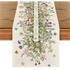 Zernblend 183 * 33 cm Jasmine Crisantemi Tovaglia Primaverile, Tovaglia, Tovaglia Moderna, Tovaglia Beige