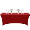COSORO Tovaglia Plastica Rettangolare 4FT Rosso Vento,Tovaglia Antimacchia Impermeabile Estensibile Spandex,Tovaglie per Festa Copritavolo Decorazione Desktop Cena per Festa di Eventi Matrimonio Festa