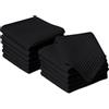 Encasa XO Asciugamani da cucina e salviette in cotone Nero | Strofinaccio in waffle e tessuto piatto | Set strofinacci | 30x30 cm | Riutilizzabile e ad asciugatura rapida Set di 12