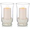 Glasseam Portacandele In Pilastro Di Vetro 2 Pezzi Portacandele In Uragano Per Candele Ø 80 X 150 Mm, Vaso Da Tempesta Adatto Per Candela Galleggiante Meditazione Centrotavola Centrotavola Sala Da Pranzo Decor