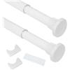 FALSKT Bastoni per Tende a Pressione 50-80cm Bastone Tenda Estensibile Bacchette per Tende a Molla Aste per Tende senza Forare Regolabile per Balcone Bagno Box Doccia Appendiabiti Φ 25mm Bianco