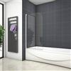 Mato Parete Per Vasca Anta singola 80x140cm Sopravasca da Bagno in Vetro Temperato 4 mm telaio con processo di elettroforesi