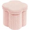 PINPLUS Pouf Contenitore Pieghevole, Sgabello a Forma di Fiore con Rivestimento Morbido, Puff Poggiapiedi Per Toeletta, Camera e Soggiorno, 32x32x32cm, Rosa