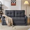 VIPhome Divano Letto Due Posti in Tessuto con Cuscini e Tasche Laterali, Divano Letto Estraibile con Schienale Spesso, 151x75x86cm, Grigio Scuro | Aosom Italy