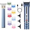 Barberboss tagliacapelli professionale uomo, regolabarba e tagliacapelli senza fili con display a LED, lama in titanio-ceramica e 8 pettini guida colorati, kit per cura della barba ricaricabile USB