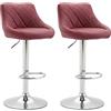 CLP 2x Sgabelli Design Lazio In Similpelle I Sedie Cucina Girevoli E Regolabili 83-104 CM Con Poggiapiedi, Colore:bordeaux