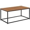 [en.casa] Tavolino da caffè/da Divano (AxLaxP) 45x100x55 cm Tavolino Basso da Salotto/Soggiorno con Telaio Nero in Ferro e Piano Rettangolare in Truciolare - Effetto Legno Scuro