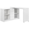 Vente-unique-Scrivania allungabile con piano girevole a 360° MDF Bianco laccato - PAVELO