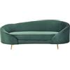 Beliani Divano a 3 posti velluto curvo stile glamour verde smeraldo e oro