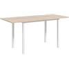 HOMCOM Tavolo da pranzo allungabile per 4-6 persone, tavolo da cucina moderno con gambe in acciaio, per soggiorno, sala da pranzo, 160 x 70 x 76 cm, legno naturale