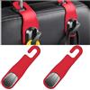 JNNJ 2 Pezzi Ganci Poggiatesta per Seggiolino Auto, Ganci Auto Multifunzionali in Acciaio Inossidabile in Resistenti Pelle, Universale Organizer Portatili Ganci per Poggiatesta Sedile(Rosso)