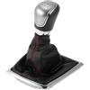 TUCKBOLD Pomello del cambio a 5 marce per Ford Focus 2 MK2 con copertura | Pomello leva cambio cambio marcia Nero Argento Plastica Ecopelle 1 pezzo