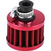 Keenso 12 mm universale auto Clamp-on filtro dell' aria fredda, High Flow auto filtro d' aspirazione affusolata rotonda per scooter ATV Dirt Pit Bike moto monoblocco Vent copertura sfiato(Red)