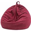 Treer Fodera per Pouf a Sacco in Velluto a Coste per Bambini, Copertura per Poltrona Sacco Senza Riempimento, Pigro Divano Pouf Bean Bag Cover per Soggiorno, Camera da Letto (Rosso Bordeaux,70x80cm)