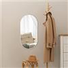[en.casa] Specchio Ovale da Parete 40 x 80 cm Specchio Bagno a Fissaggio Verticale - Orizzontale con Cornice in Alluminio - Bianco Opaco