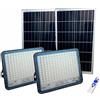 081 Store - 2 pezzi faro led esterno con pannello solare 400w 6000k Bianco IP67 impermeabile pannello solare con telecomando