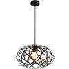 Xiaofeng214 Nero Diametro Industriale del Vento in Ferro battuto lampadario Retro Coffee Shop Balcone Bar Chandelier Creativo Barber Shop Moderna Nordic Ristorante Lamp (Size : 60cm)