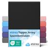 etérea Himmlische Qualität etérea Jersey Topper Lenzuolo con Angoli 140x200-160x200 cm Nero Epaisseur 5-10 cm - 100% Cotone - Oekotex Materasso Letto Copripiumino - Lenzuola 140x200cm - 160x200cm Black