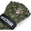 WILDAIR Survival Paracord Parachute Fire Cord Survival Ropes 4-in-1 5/32 Diameter U.S. Military Type III with Integrated Fishing Line, Fire-Starter Tinder (Forest Camo)